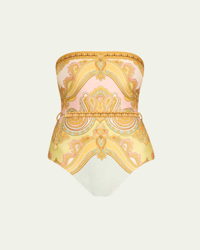 Maxine Chain Trim Bandeau One-Piece Swimsuit